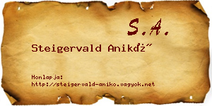 Steigervald Anikó névjegykártya